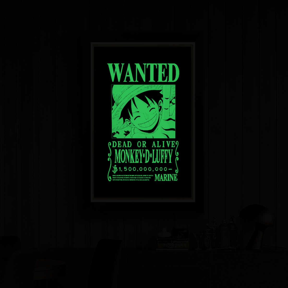 Tableau Photo-lumineux | Wanted Luffy – Image 2