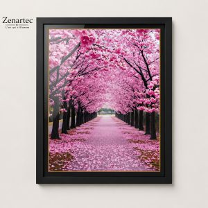Allée Sakura — Tableau photoluminescent