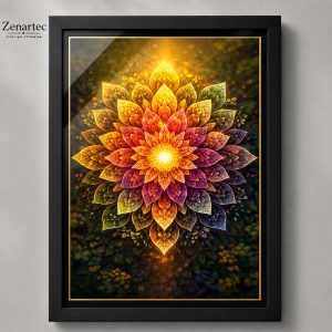 Mandala Lumineux — Tableau photoluminescent