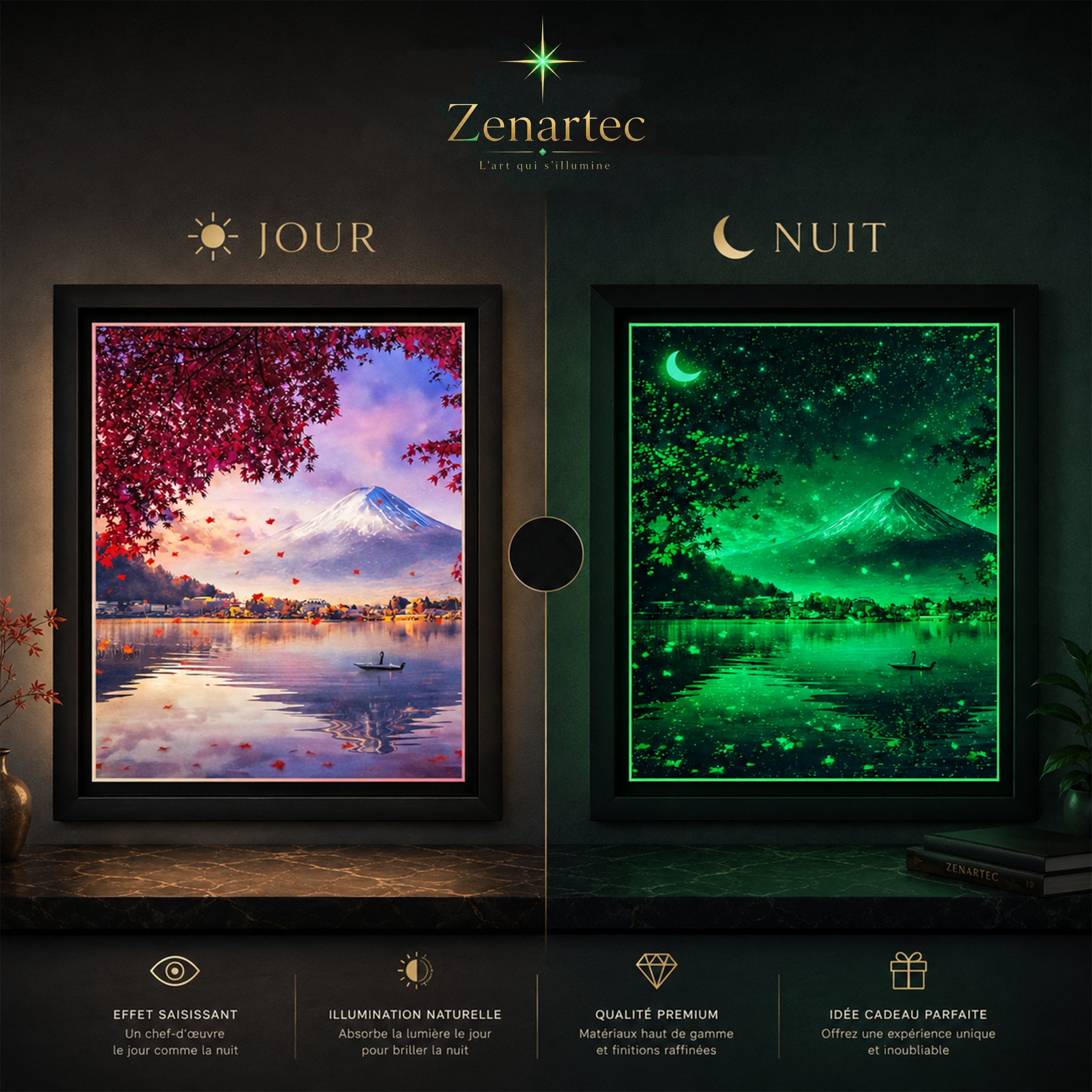 Écarlate du Fuji — Tableau photoluminescent – Image 3