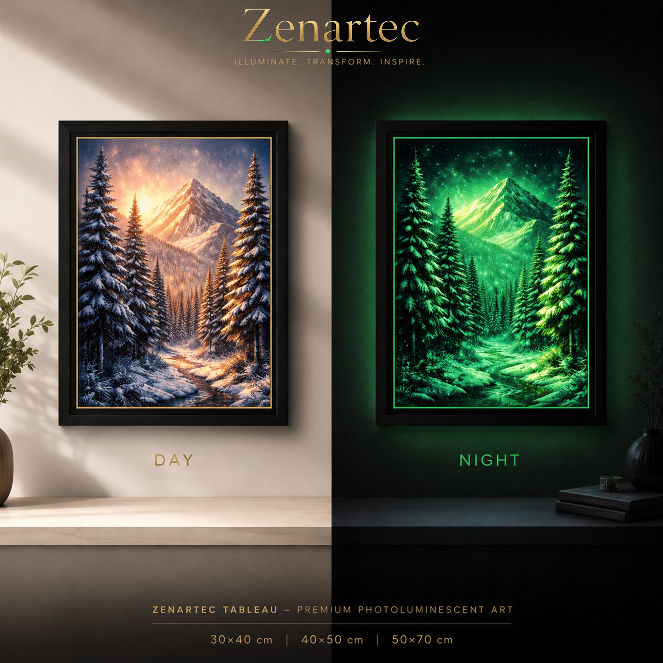 Éveil des Neiges — Tableau photoluminescent - الصورة 3