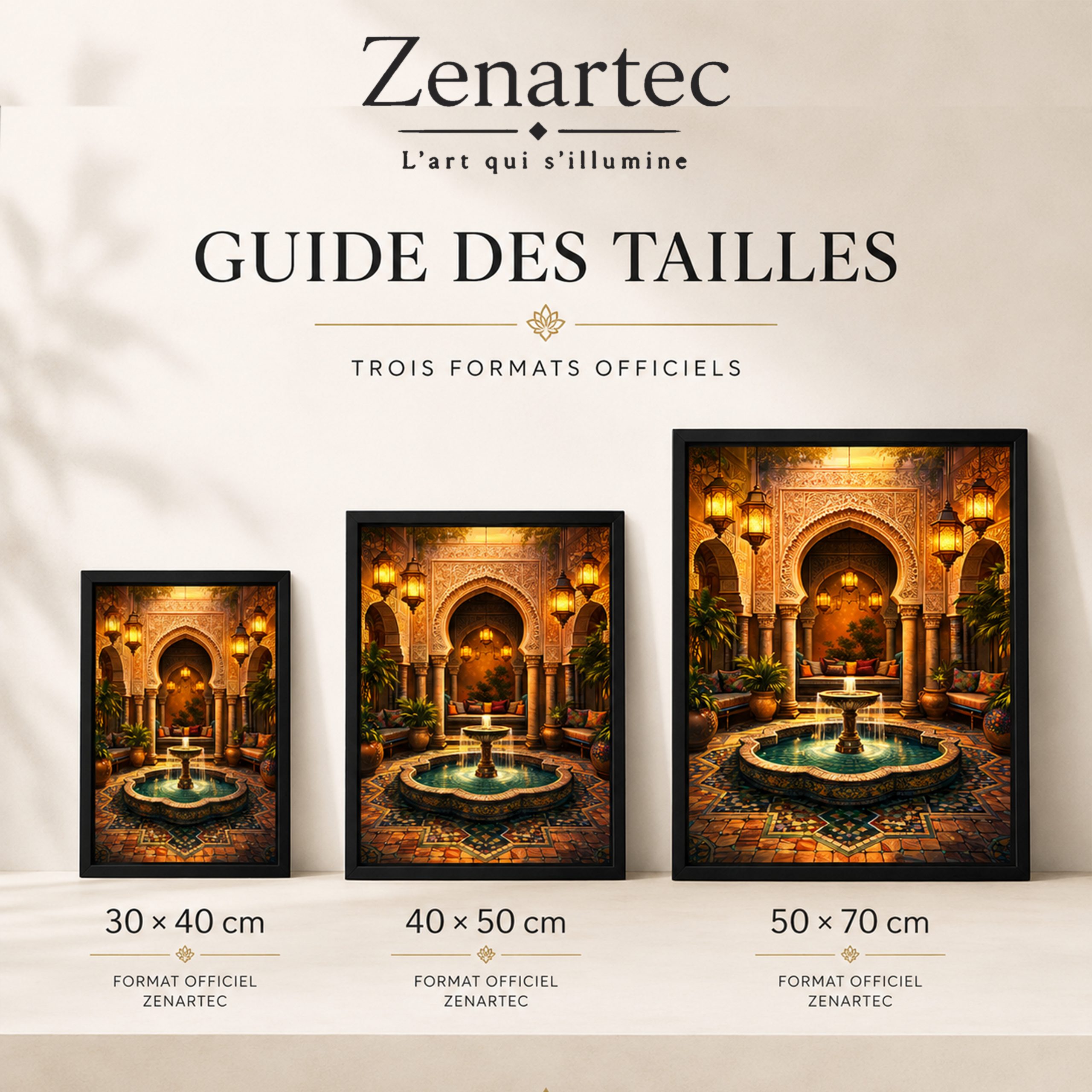 Dimensions du tableau cour des sultans