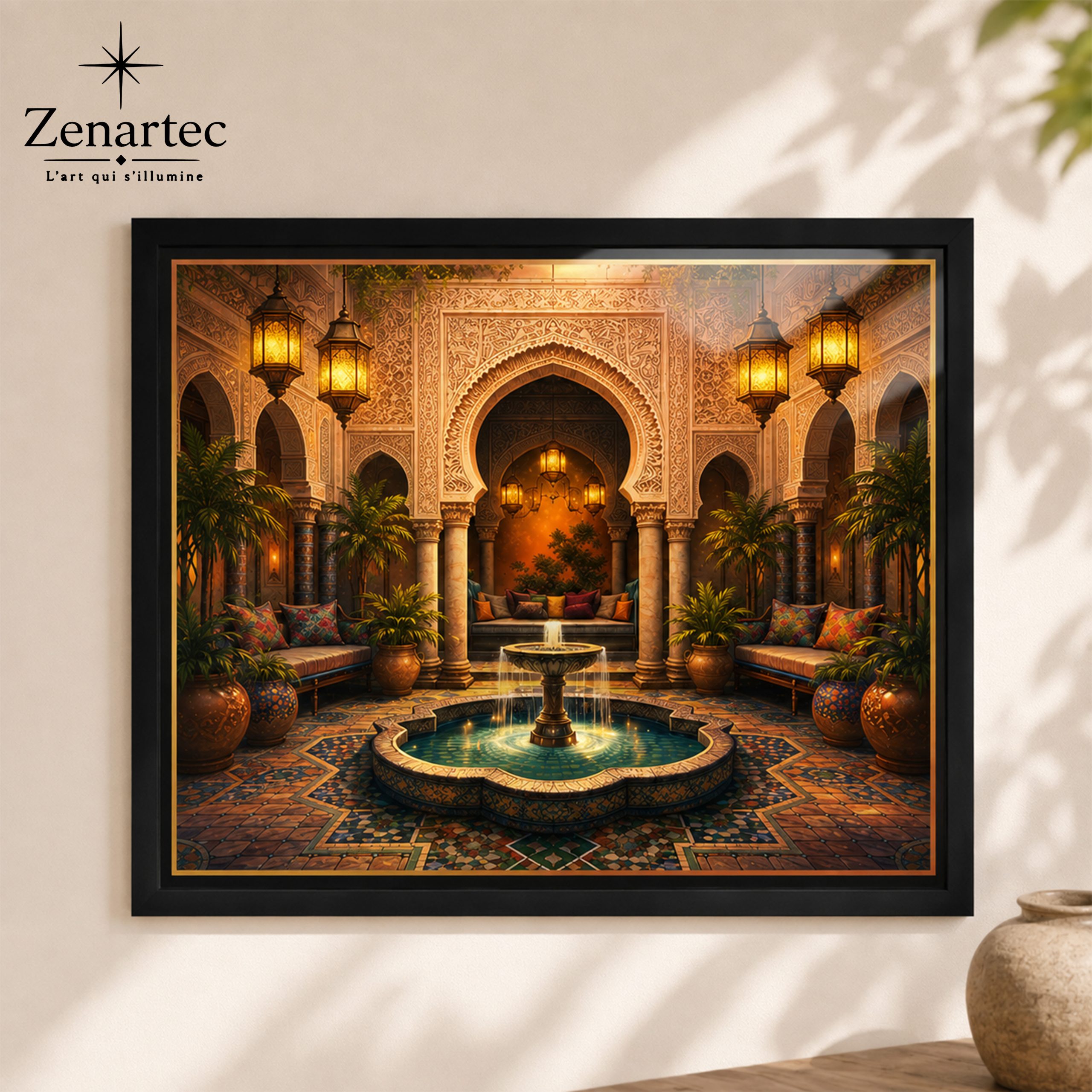 Tableau Cour des Sultans inspiré des patios marocains paysage