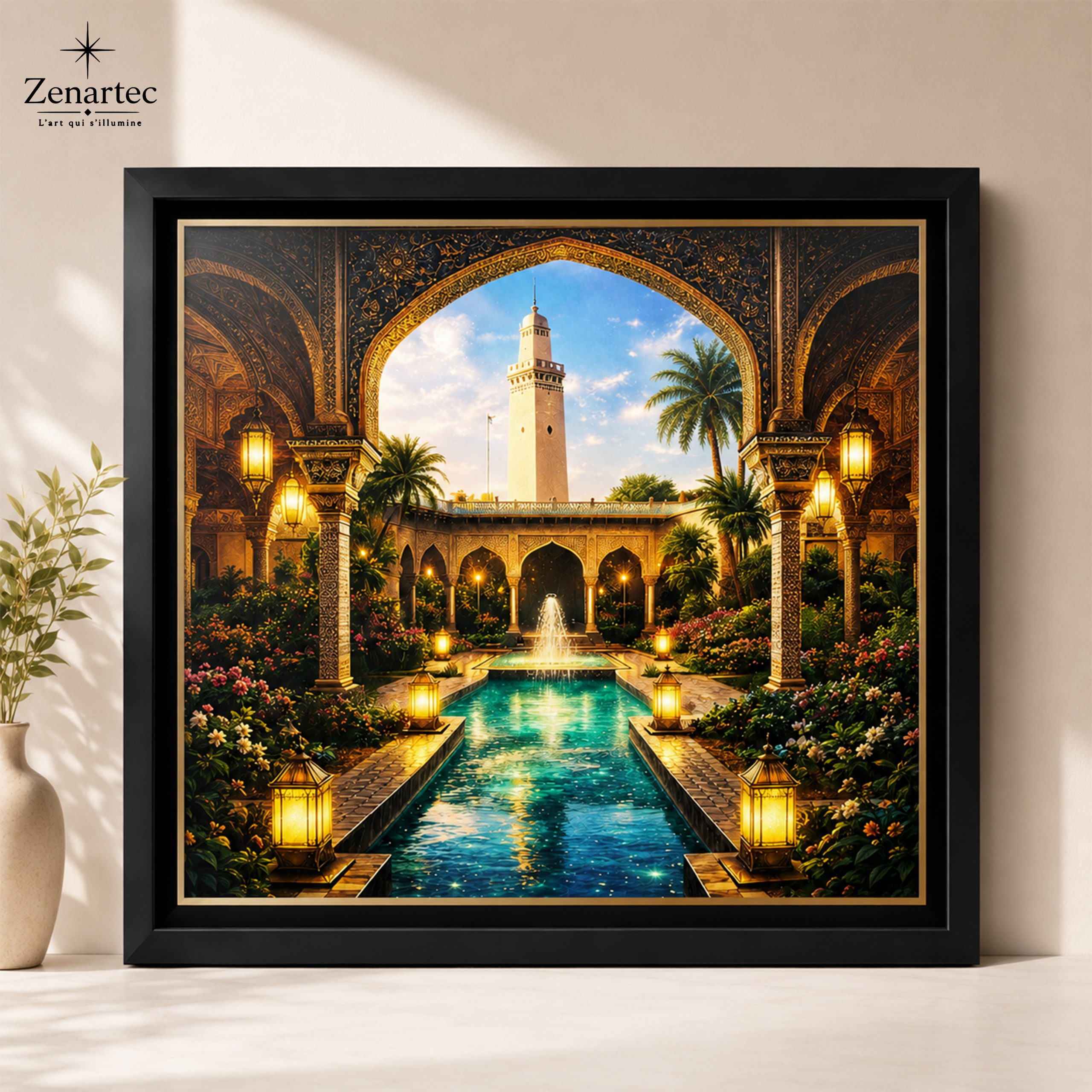 Tableau Jardins Orientaux Zenartec en lumière naturelle paysage
