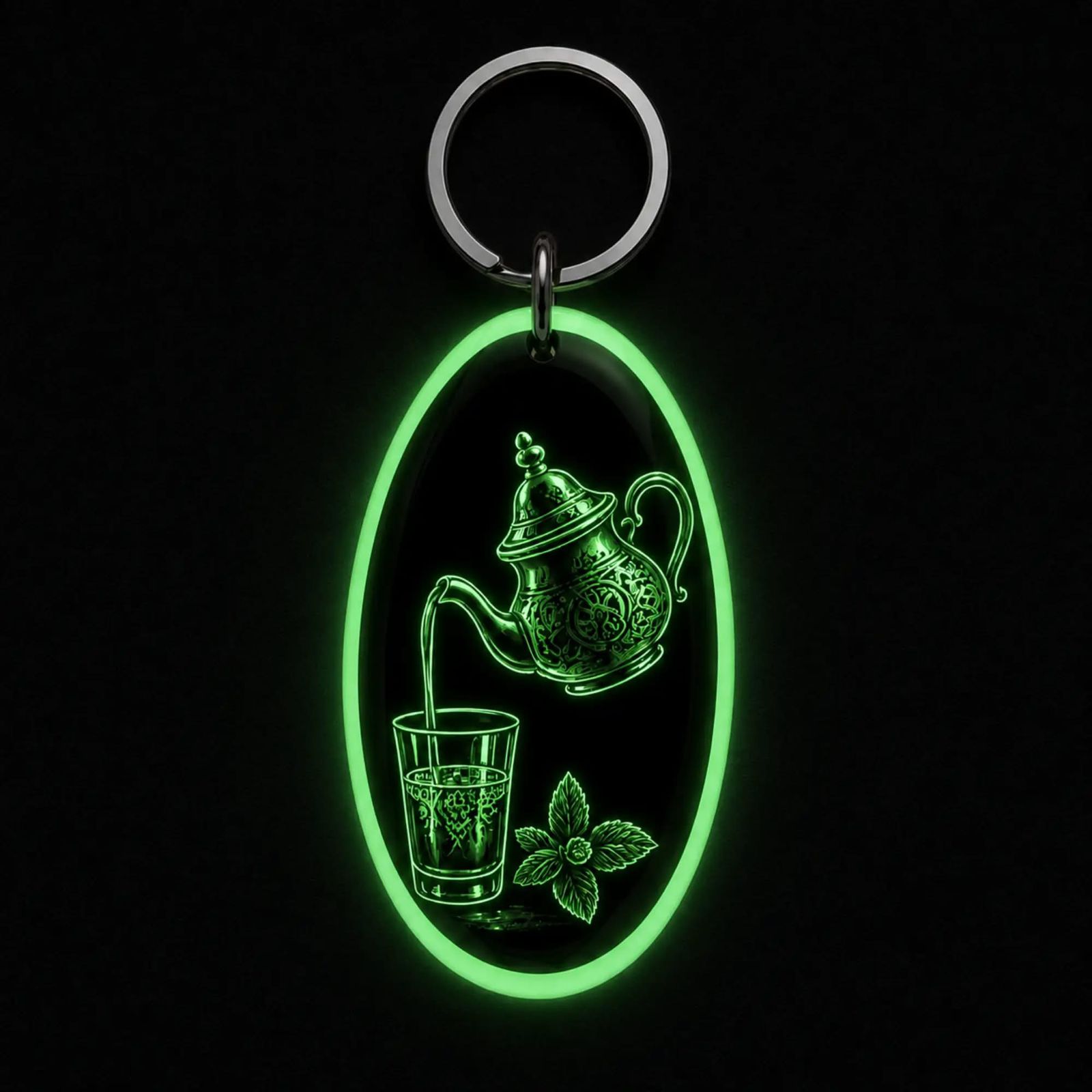 GOLDEN TEA — Porte-clés photoluminescent, de nuit, illuminé