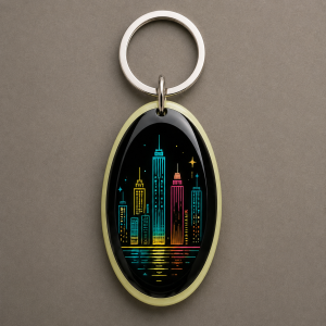 NEON SKYLINE — Porte-clés photoluminescent, de jour