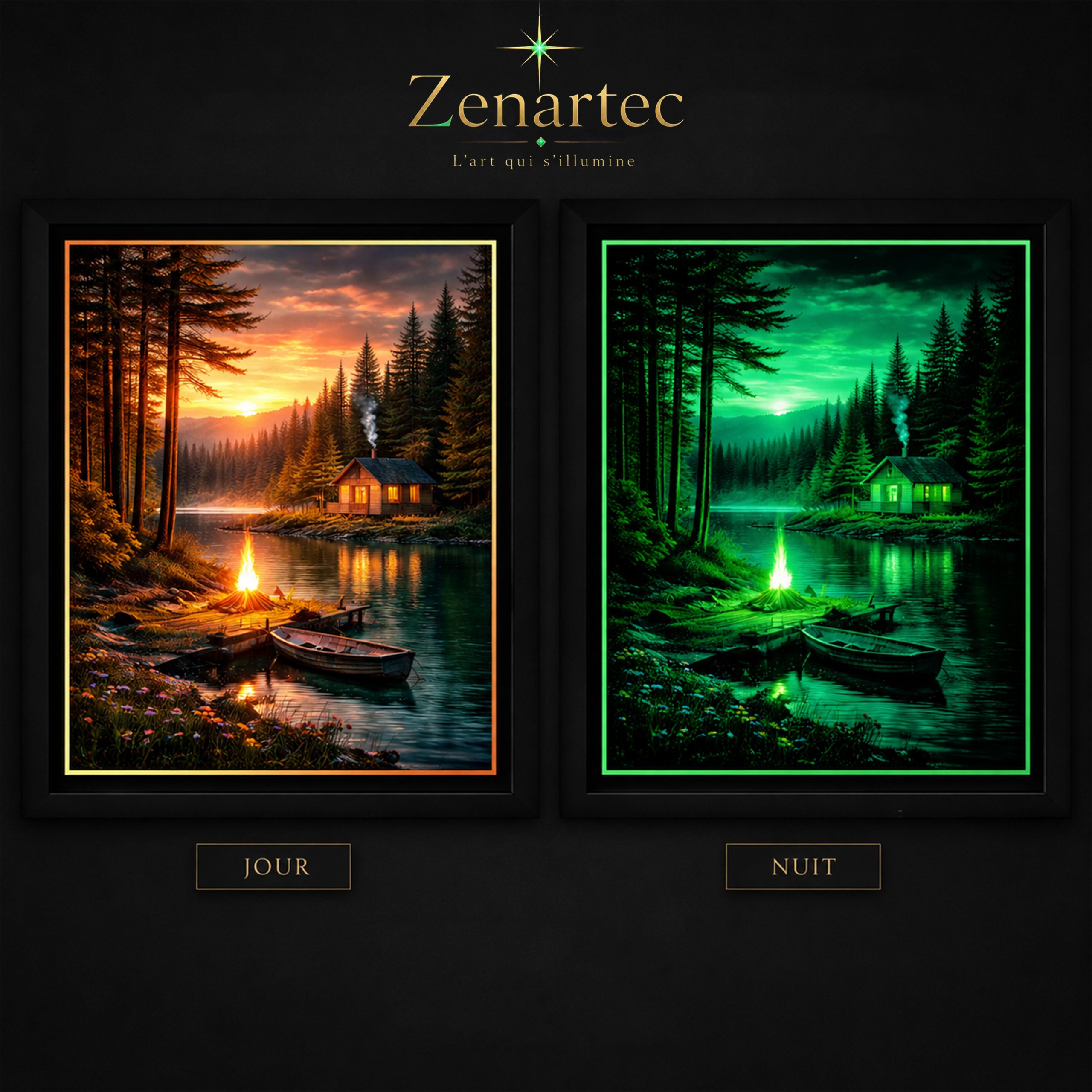 Comparaison jour et nuit du tableau Chaleur d’un Instant