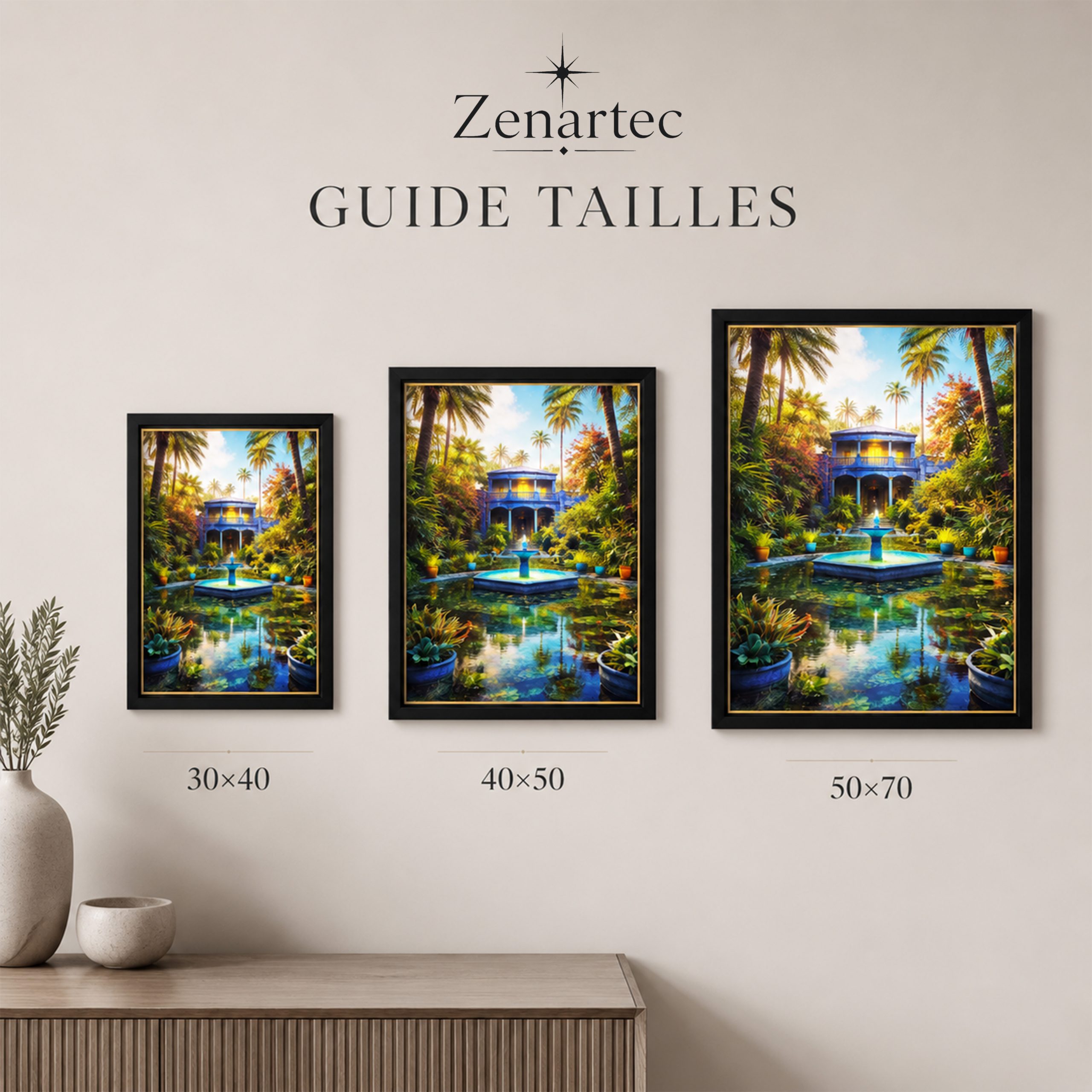 Tableau Majorel, Jardin d’Éveil en 30 × 40, 40 × 50 et 50 × 70 cm