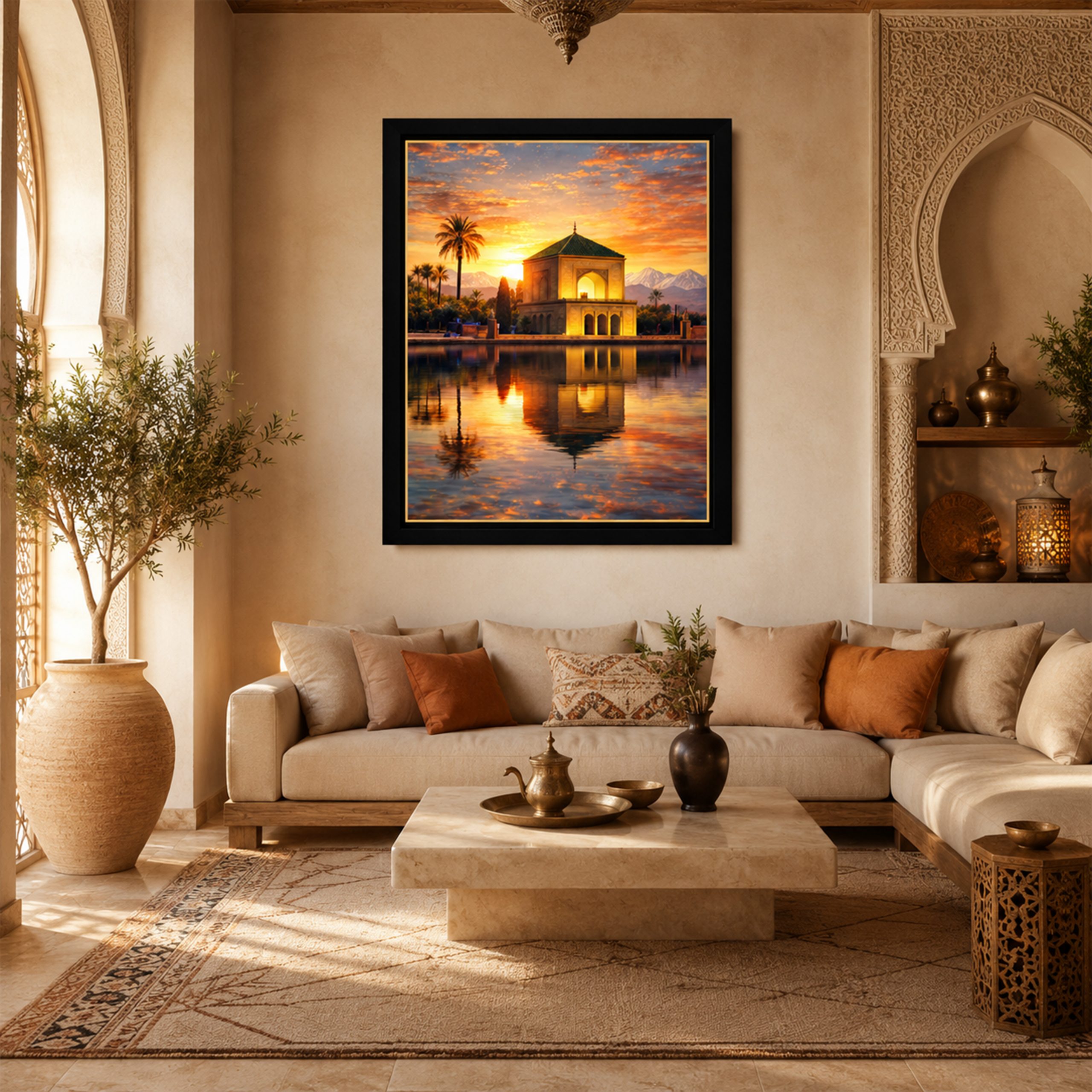 Tableau Mènera, Horizon Sacré en décoration murale dans un salon