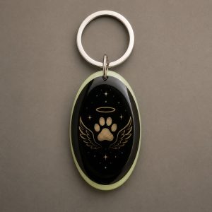 Ange Animal, symbole animal accompagné d’ailes ou d’un halo protecteur, porte-clés photoluminescent en lumière naturelle
