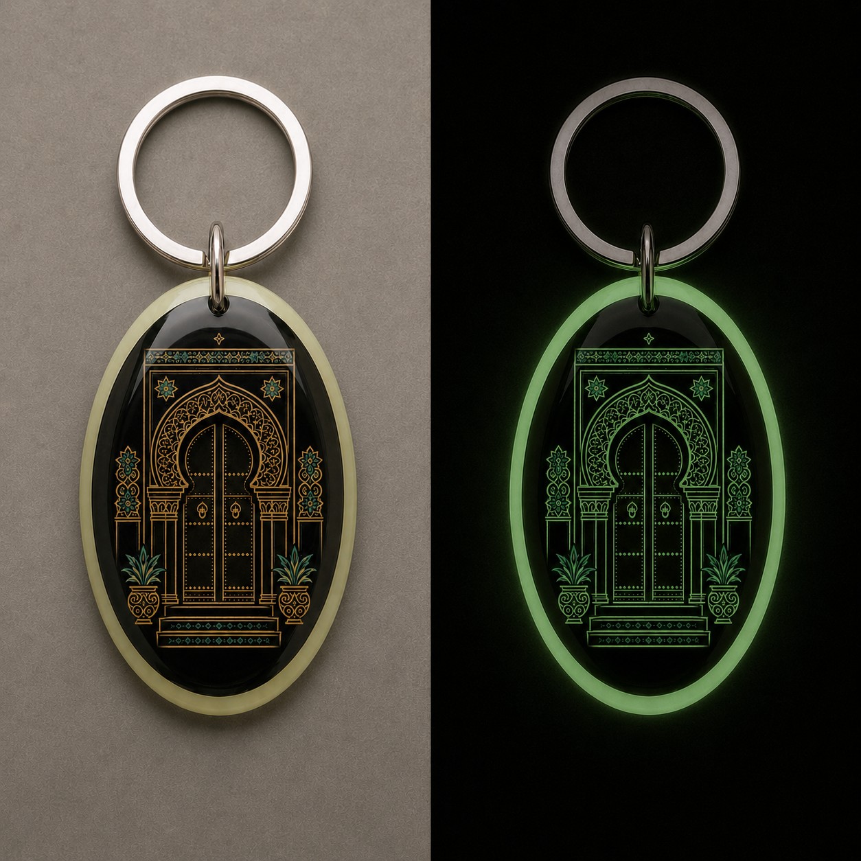 Tableau photoluminescent Zenartec Bab Médina — Porte-clés photoluminescent, de jour et de nuit