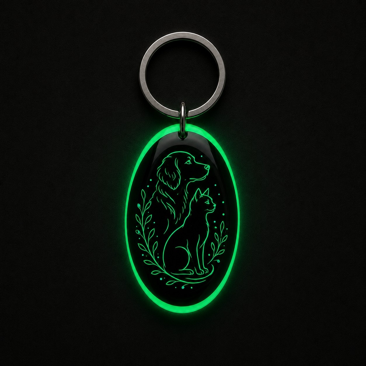 Duo Pet avec effet photoluminescent vert dans l’obscurité