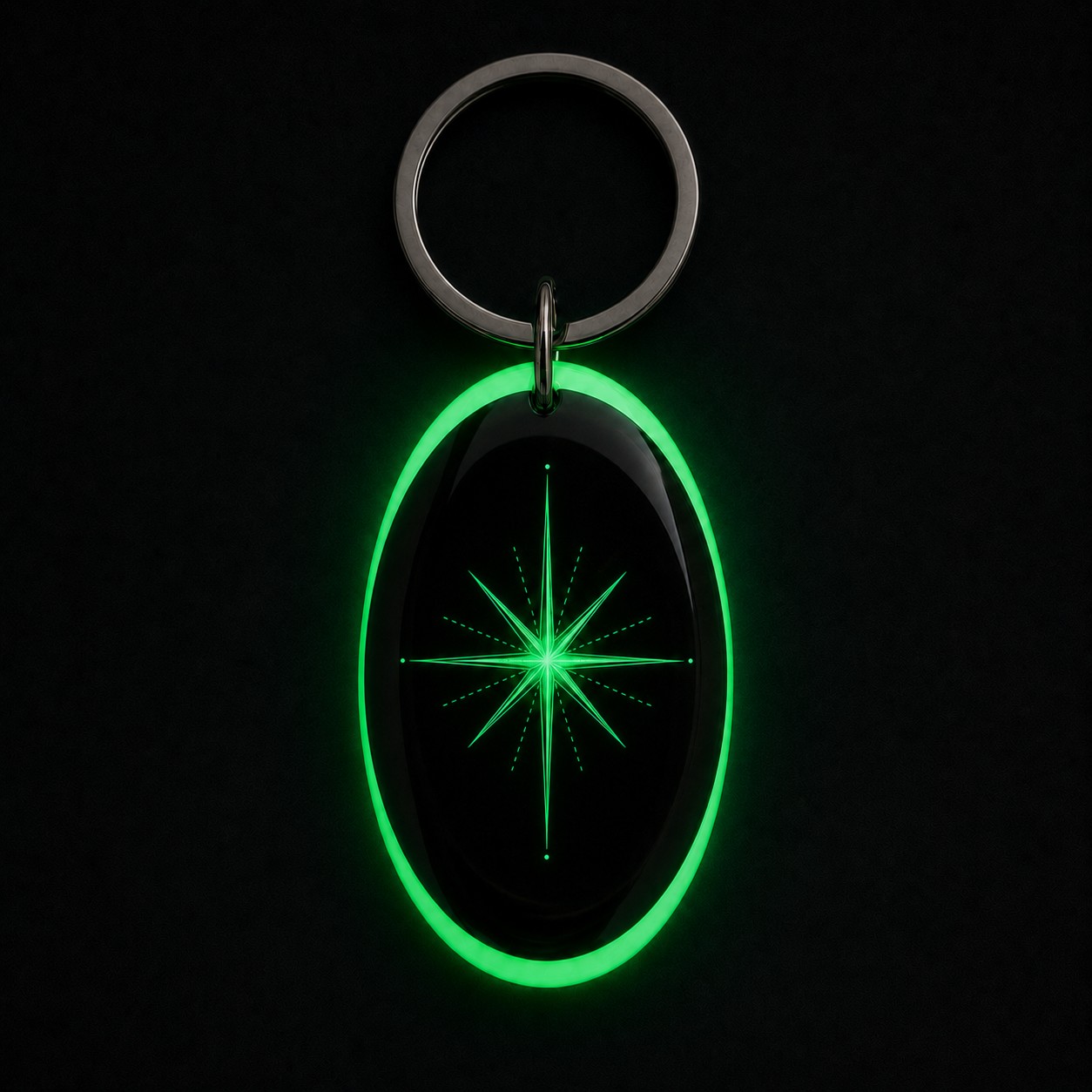 Étoile Intérieure avec effet photoluminescent vert dans l’obscurité