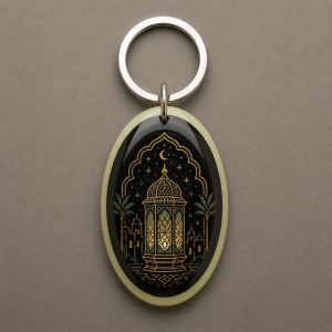 Lanternes de Médina, lanterne marocaine ornementale dans une ambiance de médina, porte-clés photoluminescent en lumière naturelle