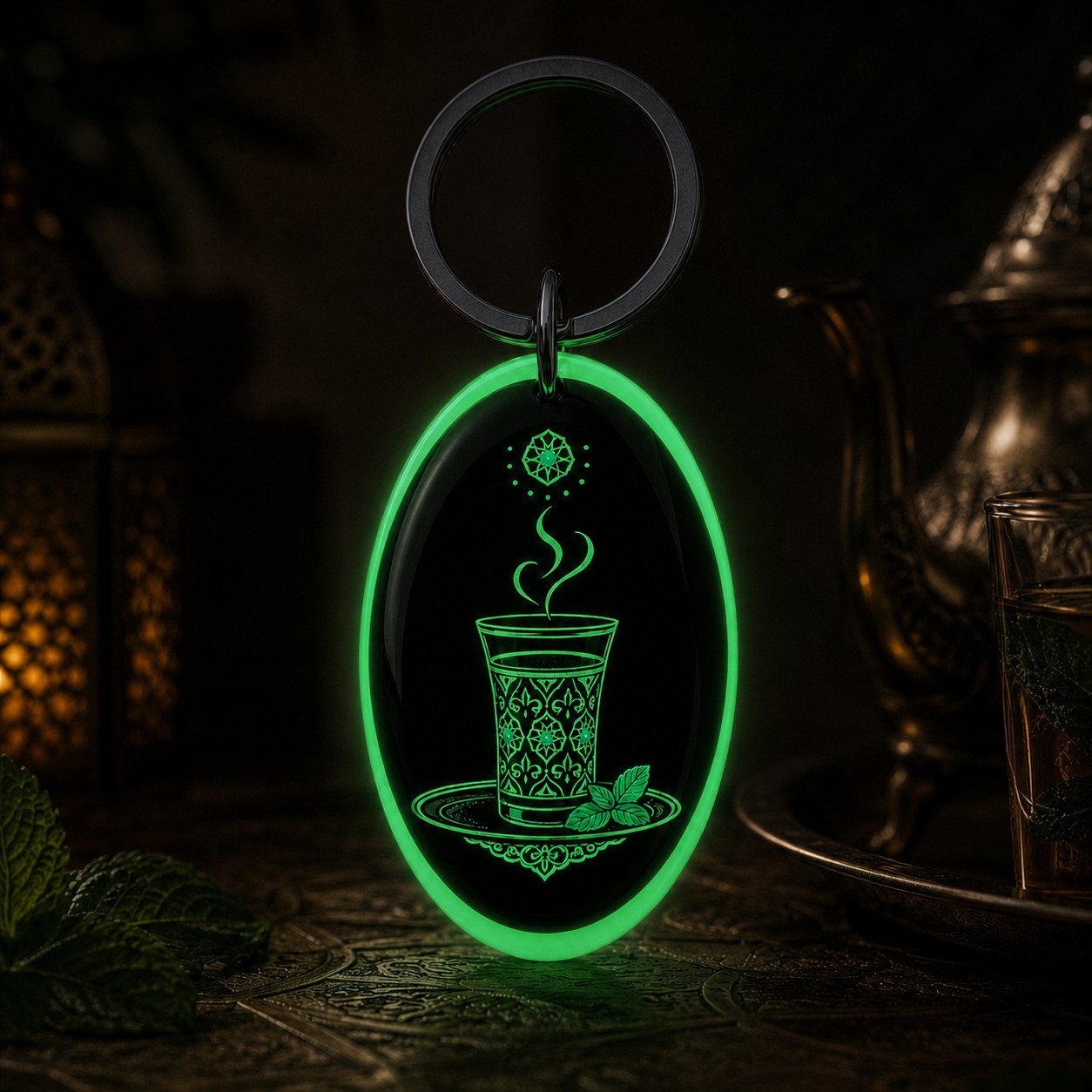 Porte-clés Thé à la Menthe en situation