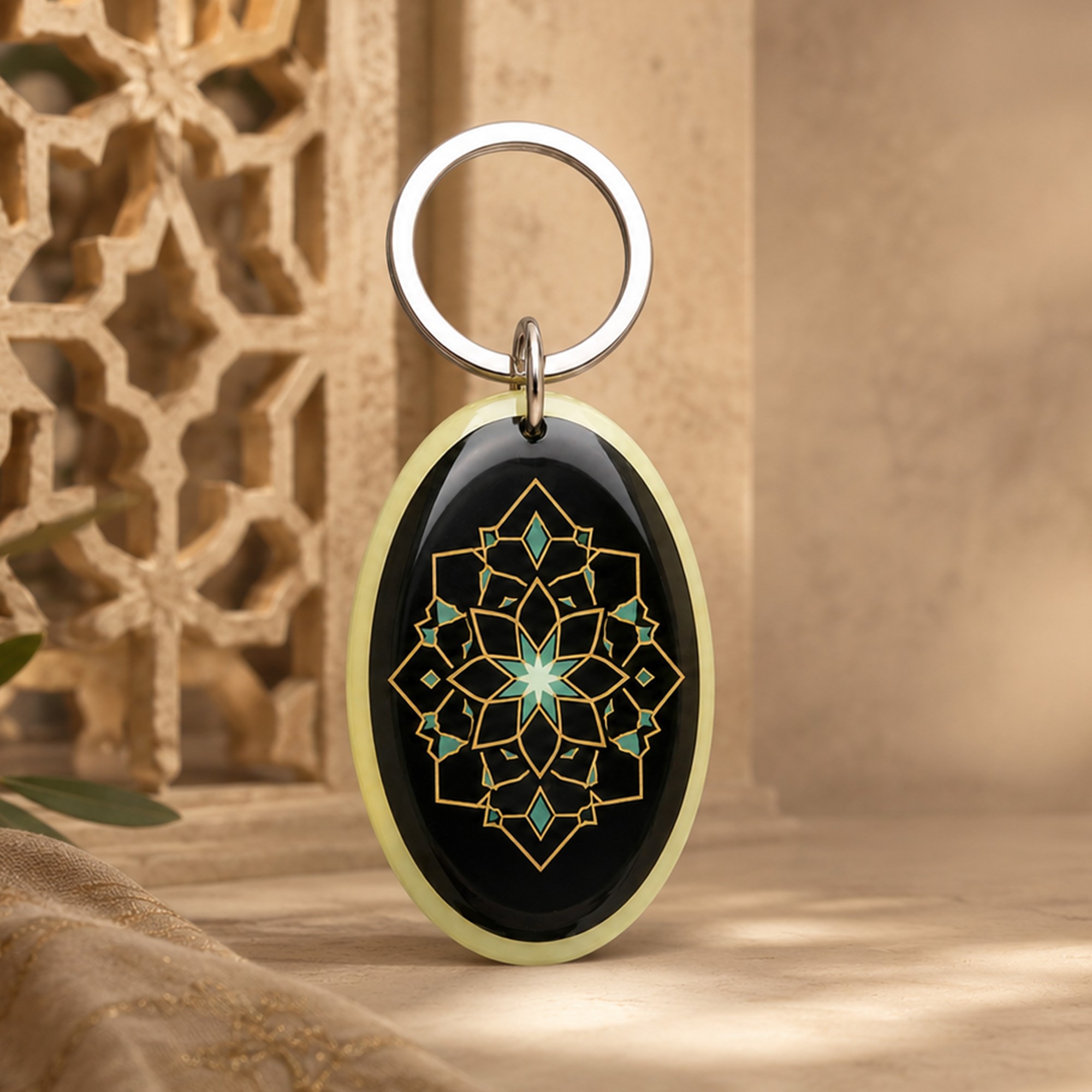 Porte-clés Zellige Glow en situation