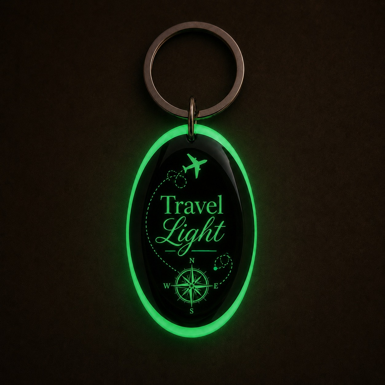 Travel Light — Porte-clés photoluminescent, de nuit, illuminé